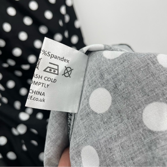 ModCloth Collectif London Polka Dot Pinup Dress Sz XS black white - Picture 5 of 9